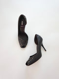 Fendi Dark Brown Contrast Stitch Leather D'Orsay Peep-Toe High Heels (US 8.5)